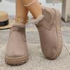 Новые осенне-зимние женские теплые однотонные эластичные с толстой подошвой и нескользящие короткие хлопковые ботинки