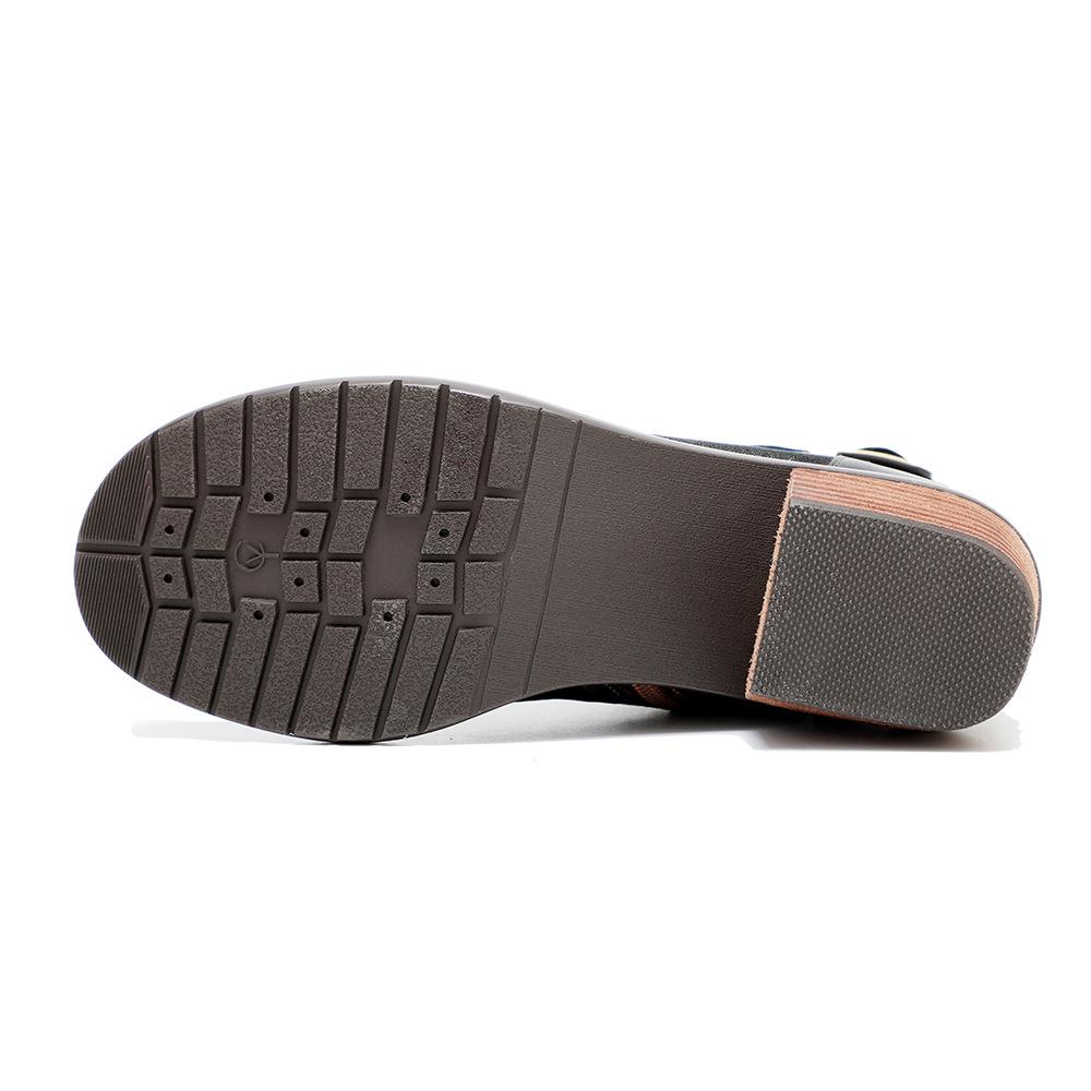 Johnature Короткие сапоги ручной работы с контрастным принтом, повседневная удобная женская обувь из натуральной кожи в стиле ретро в стиле ретро