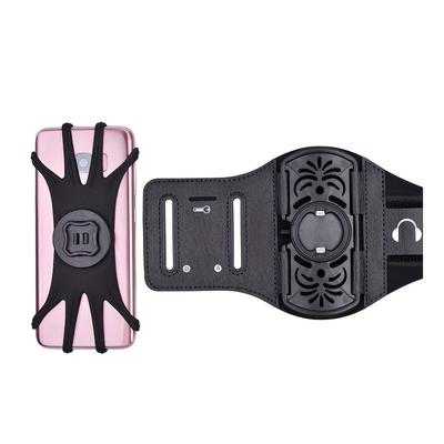 Вращающийся на 360° и съемный спортивный держатель для мобильного телефона с браслетом-подлокотником, подходит для Samsung для Galaxy, подходит для мобильных телефонов с диагональю 4–6,5 дюйма