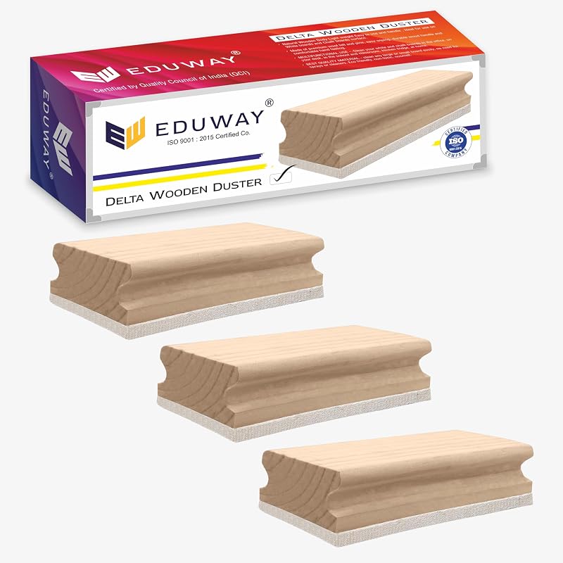 Eduway Premium Delta Деревянная Бело-Меловая Доска Деревянная Пыльник Стиратель | Идеально Чистая для Доски и Долговечная | Идеально