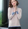 Classy Knitted Sweater Women Solid Color Half High Collar Warm Pullover Jumper Casual Loose Sweaters