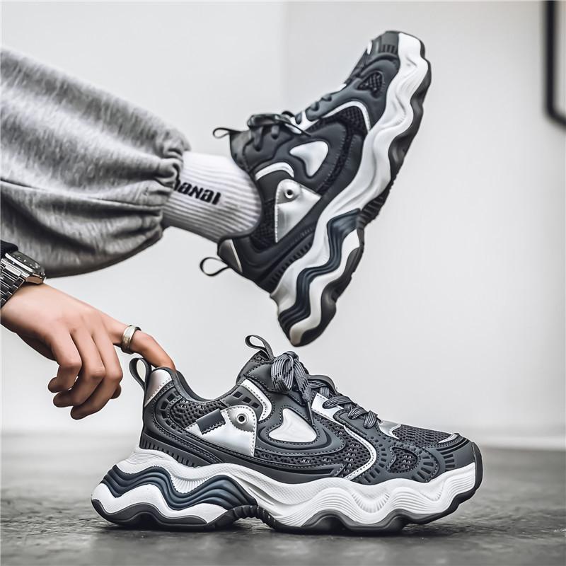 2025 новые кроссовки на толстой подошве, увеличивающие рост, мужские сетчатые спортивные туфли, студенческие повседневные мужские туфли GZ1228