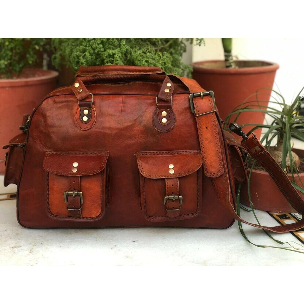 Женская дорожная кожаная сумка для путешествий в воздушной кабине, винтажная сумка для выходных на ночь