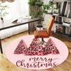 1PC Christmas tree leopard print Office Round Area Rug, Under Office Chairs Bedroom Living Room Home Decor, Carpet for Office -1110136