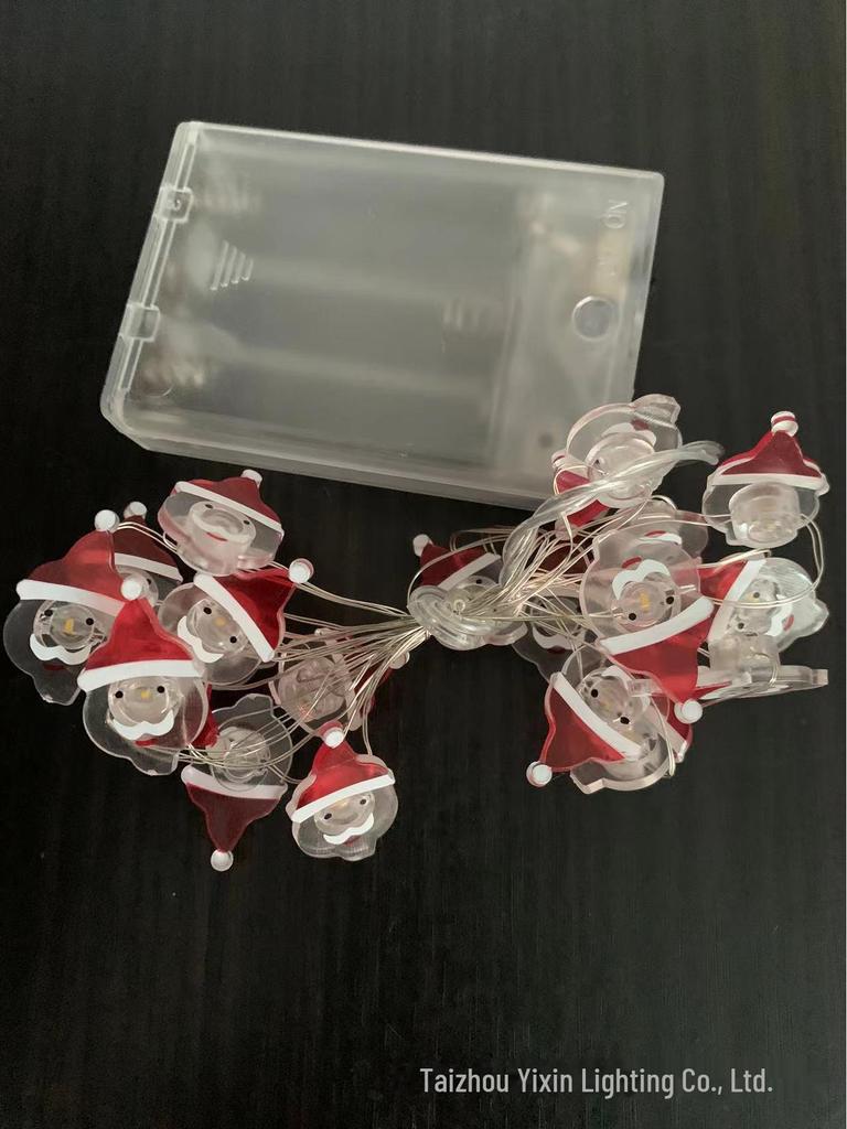 Светодиодное рождественское украшение: Гирлянды из медной проволоки в виде снеговика и оленя в черной шапке для сада, балкона, фонарей.