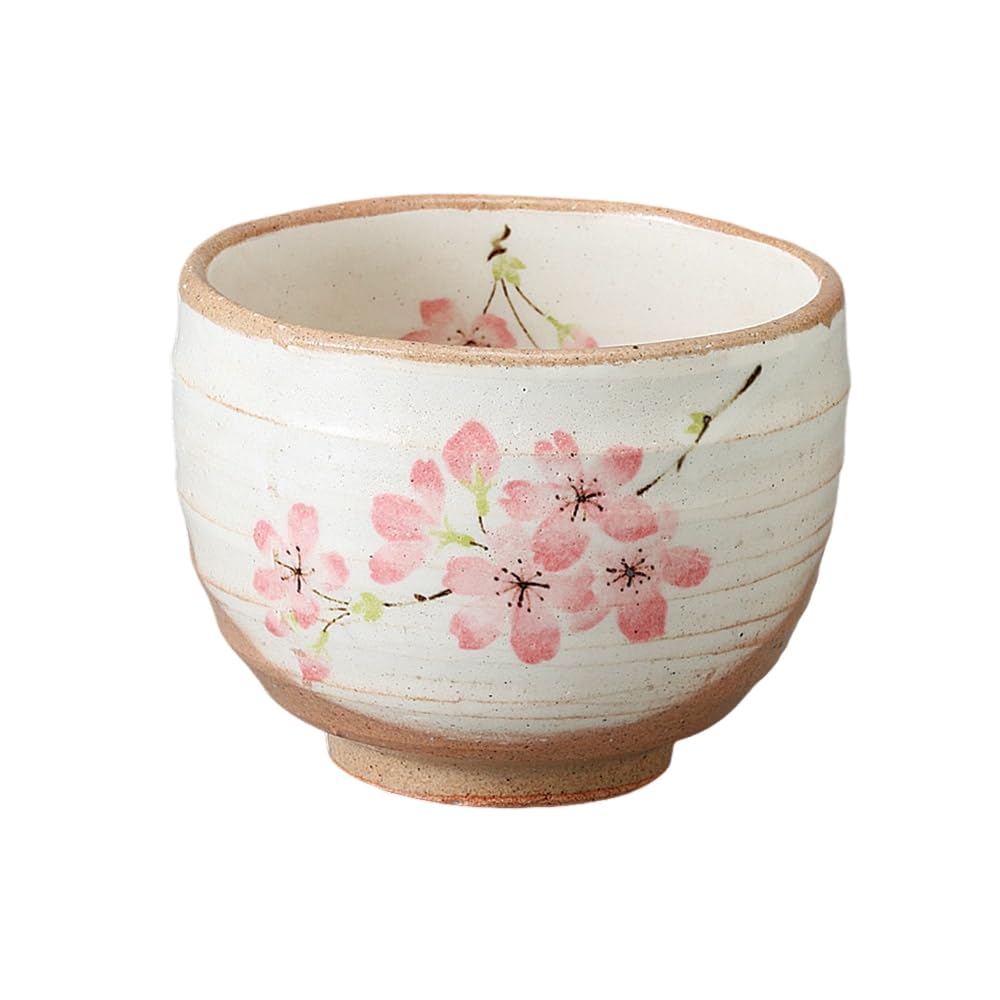 Ippukuwan x Shiroyama Sakura Matcha Cafe Мино Сделано в Японии Чайная чашка Ale-net, 9,8 7,8 см, 330 мл, Розовый, Пиала, Пиала, Керамика,