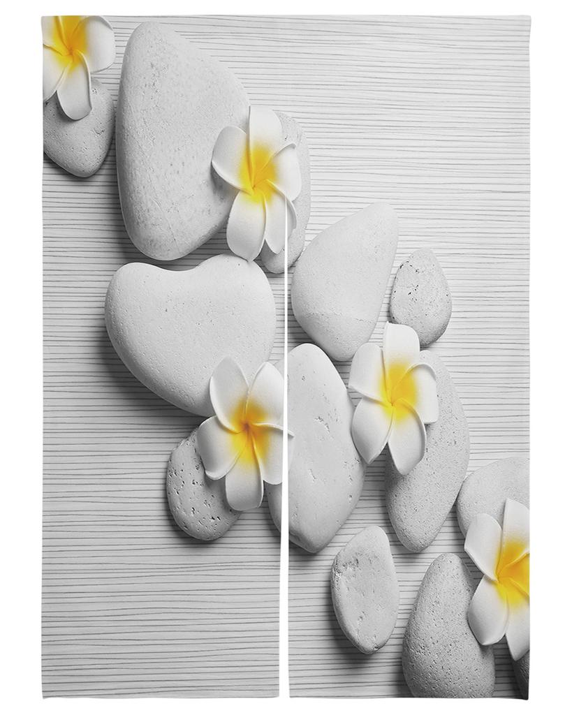 Zen Stone Bamboo Door Curta Entrance Hanging Half-Curtain Japanese Style Bedroom Partition Drapes Kitchen Doorway Curta