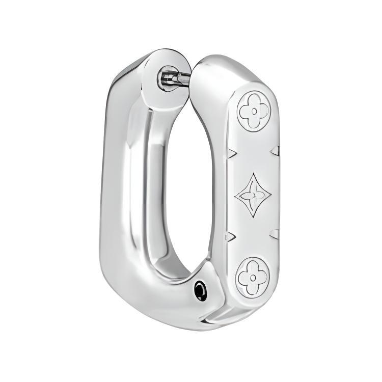 LOUIS VUITTON Monogram Chain Hoop Earring Men's M02227