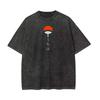Naruto Itachi Uchiha T Shirt Akatsuki Crow Vintage Acid Wash Streetwear Casual Retro Anime Graphic Cotton Men Tees Top Unisex