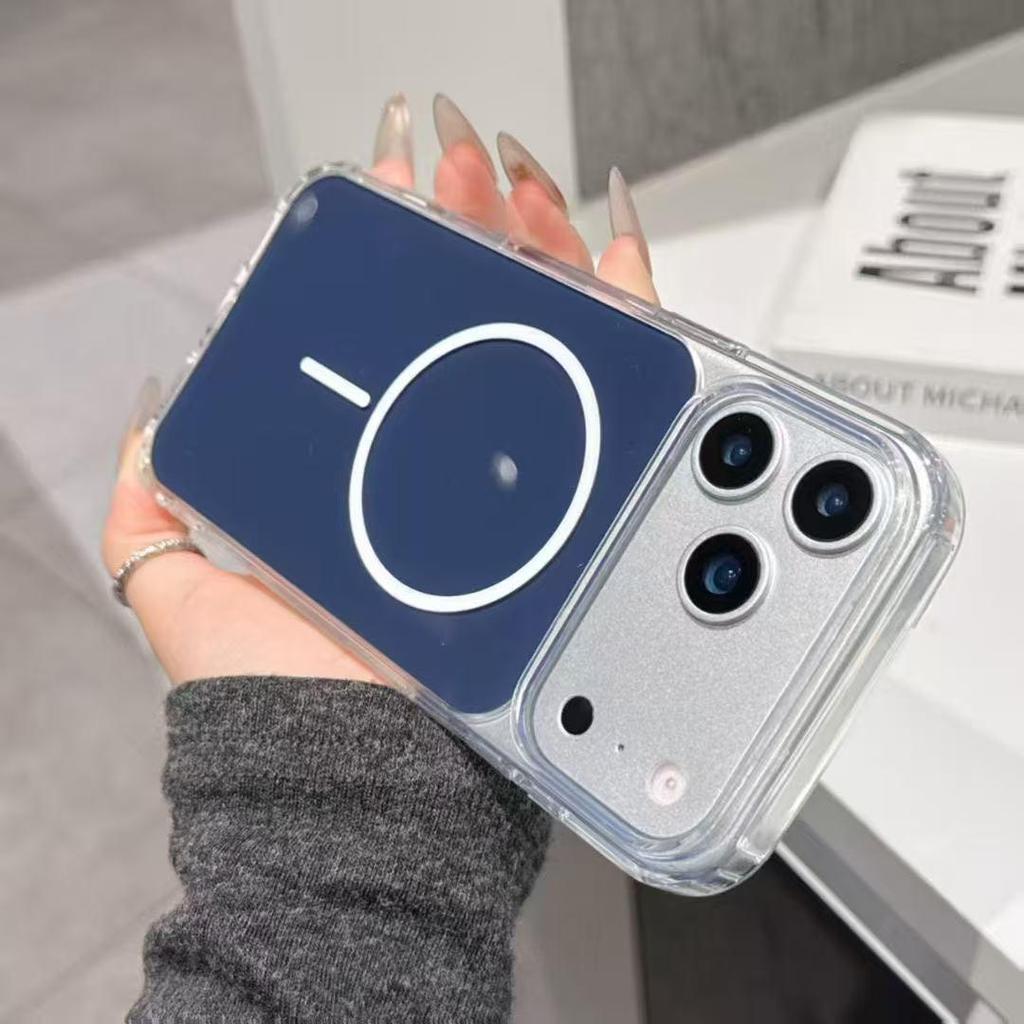 Акриловый магнитный чехол с тонким кольцом для iPhone 17 Pro Max – Новый элегантный дизайн