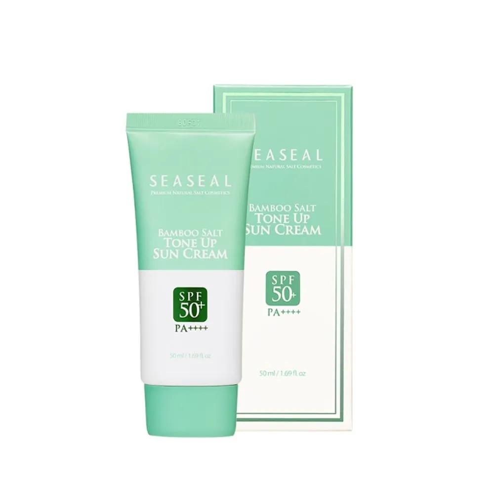SEASEAL Insanga Бамбуковая Соль Тон-апп Солнцезащитный Крем 50 мл SPF 50+ PA++++ Осветляющий и Антивозрастной Солнцезащитный Крем / Протестировано на Раздражение Глаз