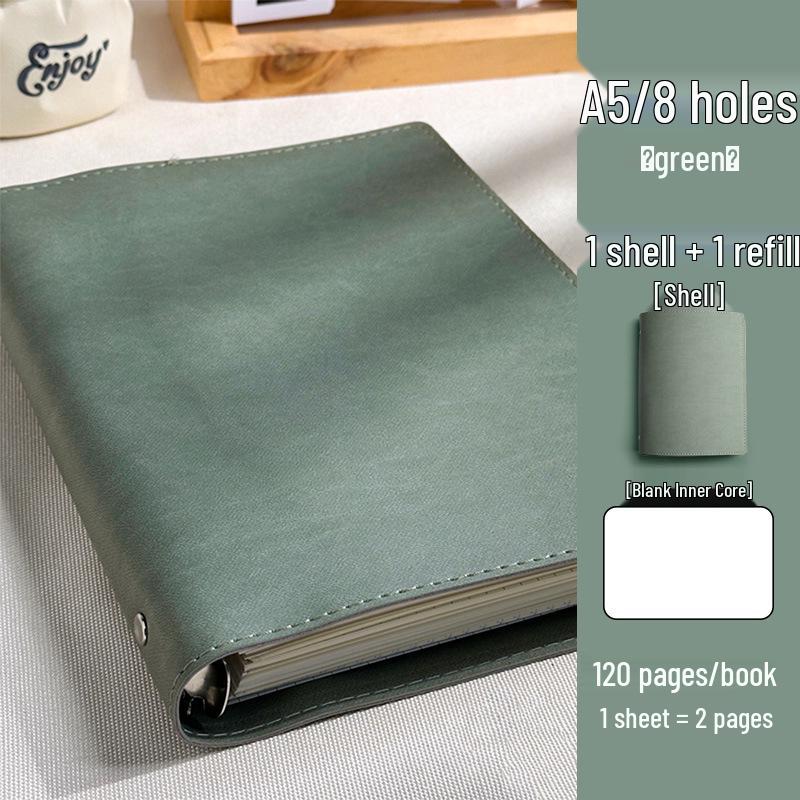 Кожаный блокнот B5/A5 на кольцах со съемной пряжкой - Идеально подходит для аспирантов