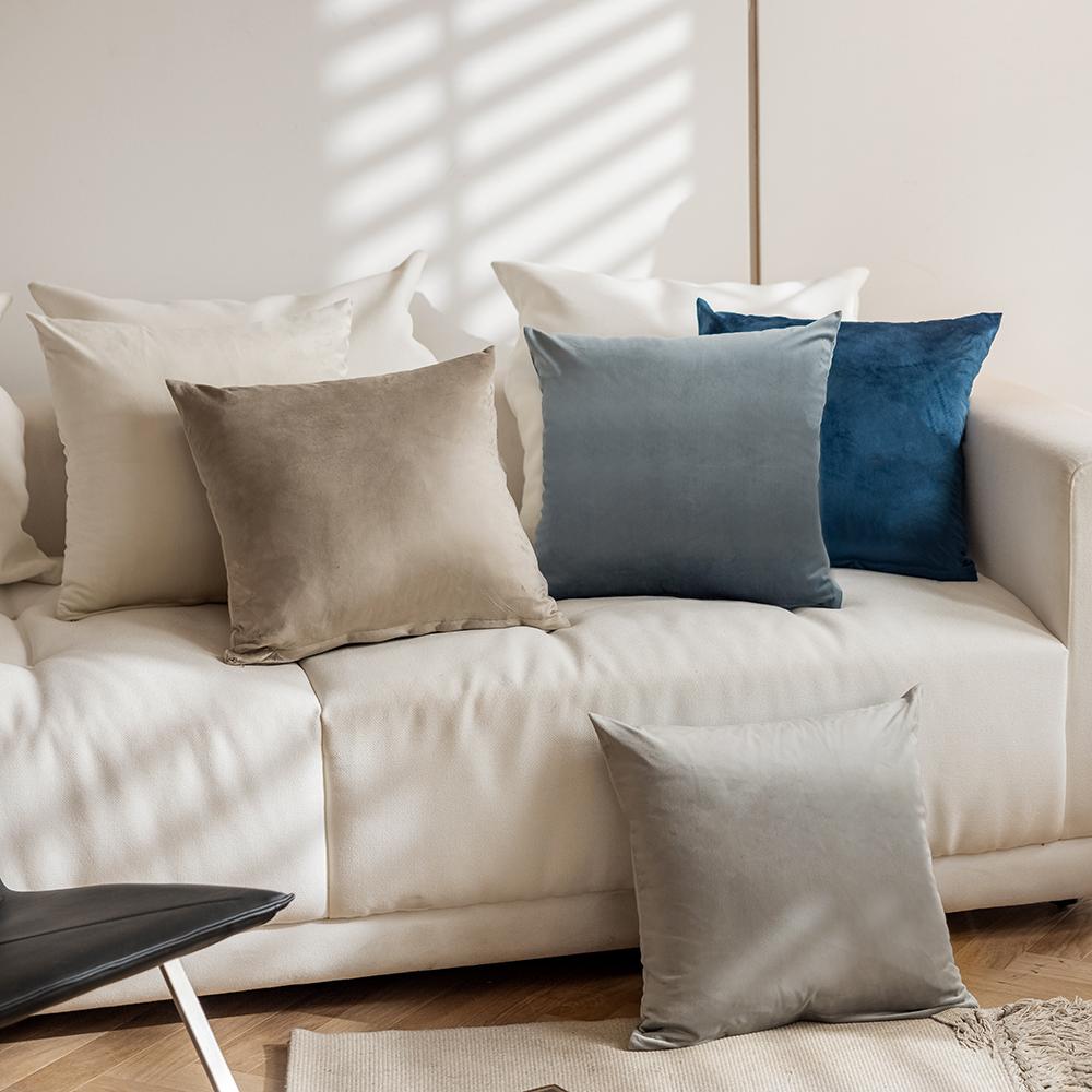 MACT 2PCS Velvet Throw Pillow Cover Soft Solid Decorative Square Cushion Case Sofa Bedroom Car Home55x55/60x60cm Cozy Pillowcase