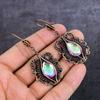Pink Rubillite Handmade Copper Wire Wrap Jewelry Earring 2.68" m2H85