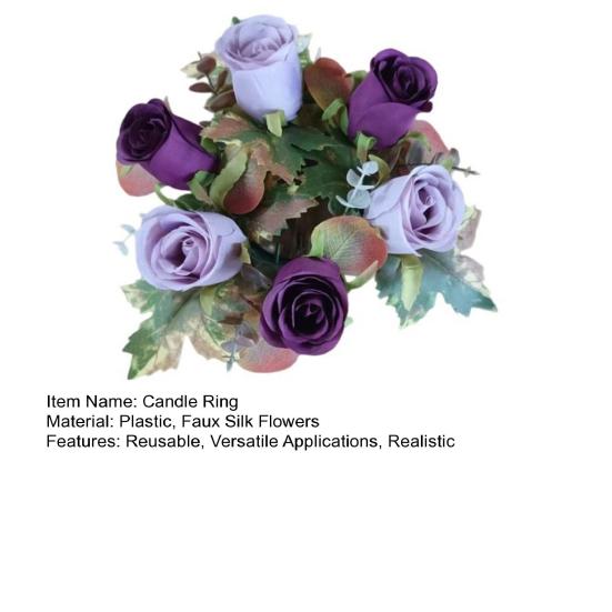 Кольцо для свечи из роз Искусственный венок из роз с кленовыми листьями для столбовой свечи