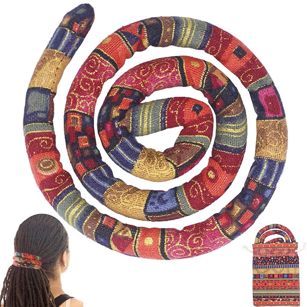 Резинка для волос со спиральным замком, аксессуар для дредов, гибкая резинка для волос с сумкой для хранения, резинки для волос для женщин и мужчин