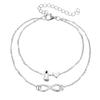 Letter Double Foot Chain Infinite Love Chain Women's Foot Chain Summer Gift Beach Gift For Mother