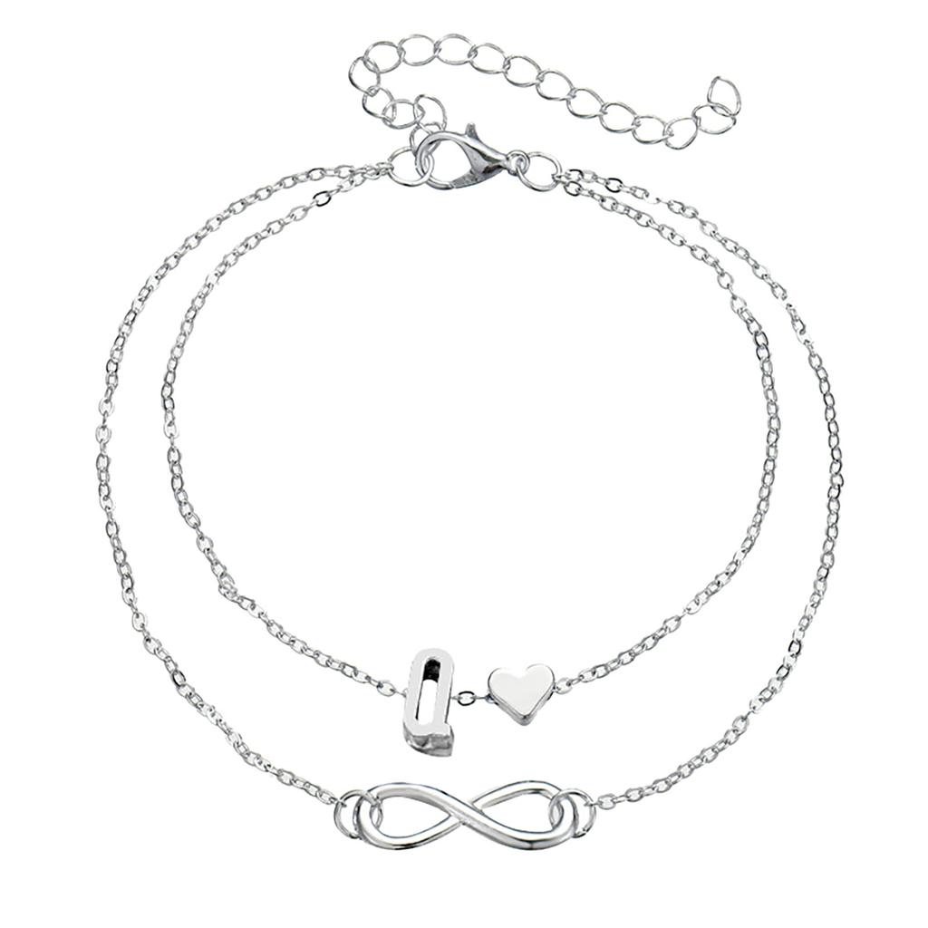 Letter Double Foot Chain Infinite Love Chain Women's Foot Chain Summer Gift Beach Gift For Mother