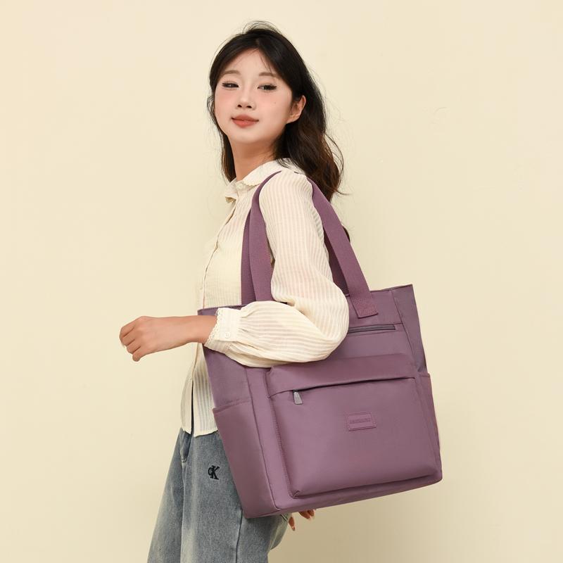 Женская сумка через плечо большой вместимости, сумка-тоут, водоотталкивающая нейлоновая сумка