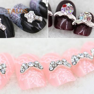 10шт 3D сплав маникюр блестит горный хрусталь DIY украшения ногтей советы наклейки