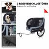 Dog Bicycle Trailer (up to 40 kg) Grey-Black with Safety Swivel Coupling, Bicycle Cargo Trailer with Mosquito Net & Rain Cover
