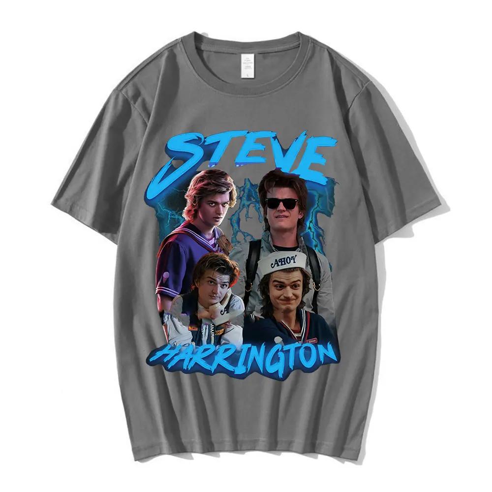 Steve Harrington Tshirts Harajuku Graphics Print Tshirt Short Sleeve Pure Cotton Oversize Streetwear Unisex T Shirt