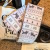 Двусторонняя вязаная шарф-шаль в стиле Fair Isle с кошачьим жаккардовым узором, женская, новая, осенне-зимняя, атмосферная, теплая, универсальная