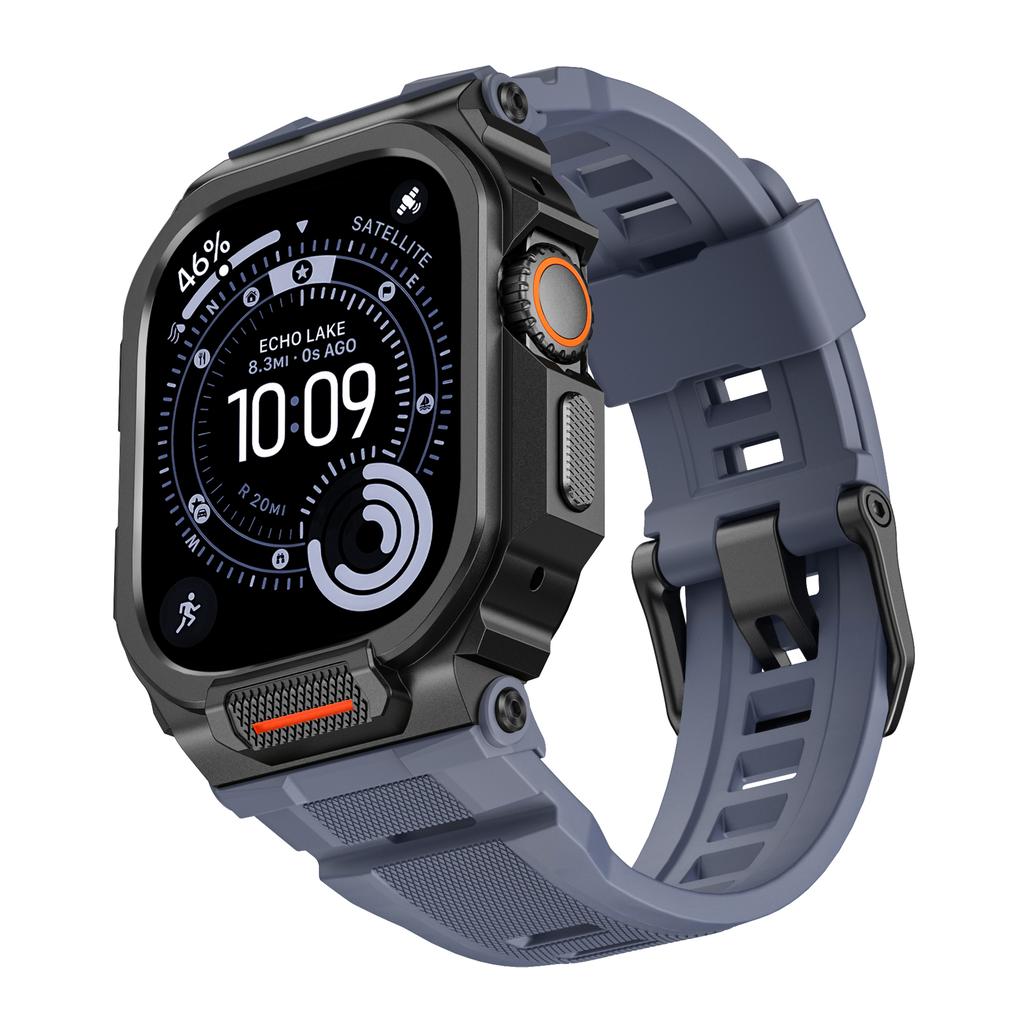Чехол+Ремешок для Apple Watch Ultra 3 2 49мм Ремешок Аксессуары Спортивный Силиконовый Браслет+Металлический Защитный Бампер Чехол для iWatch 49мм