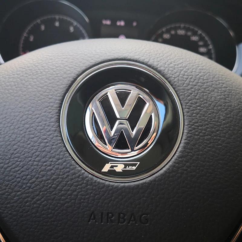 Для VOLKSWAGEN VW Руль Автомобиля Авто Эмблема Наклейка Аксессуары Для Volkswagen VW R-line GTI R Polo Golf Touareg Passat Mag