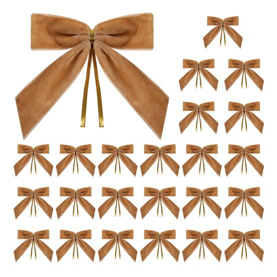 12/24 шт. Красные маленькие бархатные рождественские банты DIY для упаковки подарков, поделки, красный рождественский бантик, украшение для свадебной вечеринки