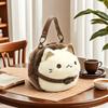 Cute Plush Cat Handbag Cute Stuffed Animal Handmade Backpack Large Capacity Shoulder Bag