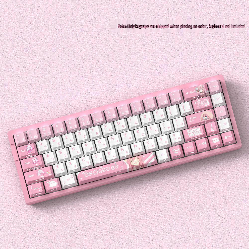 Полупрозрачный кейкап с боковой печатью Bocchi-chan для большинства механических клавиатур