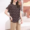 Fashion Double Crepe Silk Shirt Women's Middle Sleeves Summer New Loose Shirt Mulberry Silk Shirt