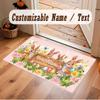 Animals Theme Crystal Velvet Floor Rug Personalized Custom Name Text Warm Carpet Home Decoration