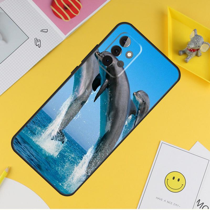 Чехол с изображением дельфина для Samsung Galaxy A54 A34 A14 A13 A33 A53 A12 A32 A52 A71 A51 A15 A25 A35 A55