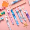 10 цветов шариковая ручка милый единорог мультфильм динозавр цвет выдвижная ручка многоцветная в 1