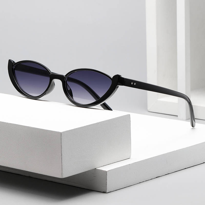 6шт Модные маленькие овальные солнцезащитные очки Женские Кошачий глаз Полуободковый дизайн Солнцезащитные очки Спорт на открытом воздухе Роскошный бренд UV400 Защита Очки