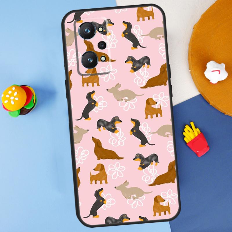 Мультяшная такса Для Realme 11 10 12 13 14 Pro Plus GT 5 6 6T GT7 Pro C61 C53 C51 C21Y C25S C55 C67 C75 Чехол
