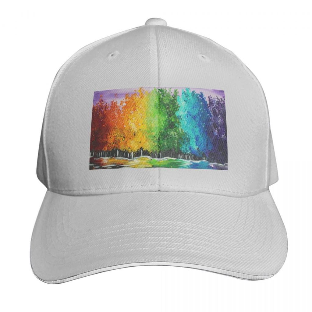 Happy Rainbow Trees YLMarts Baseball Cap Anime Streetwear Mountaineering Rugby For Women Unisexs