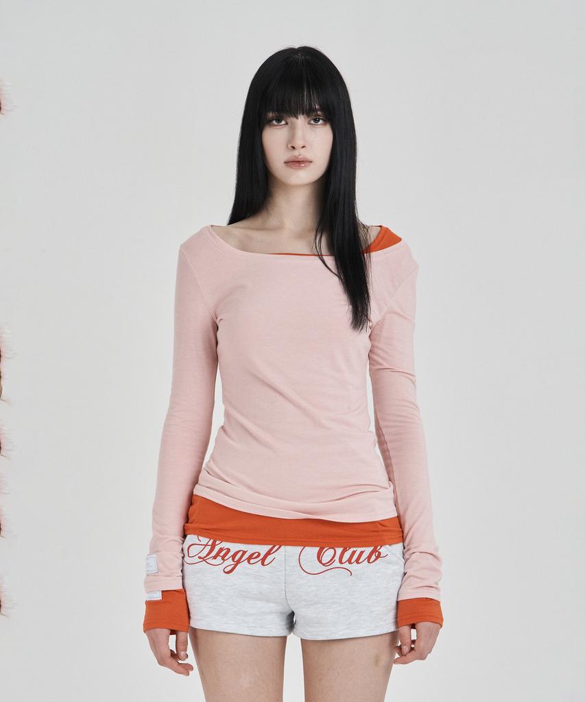 ILLIO Red Orange My One Scoop Neck Longsleeve