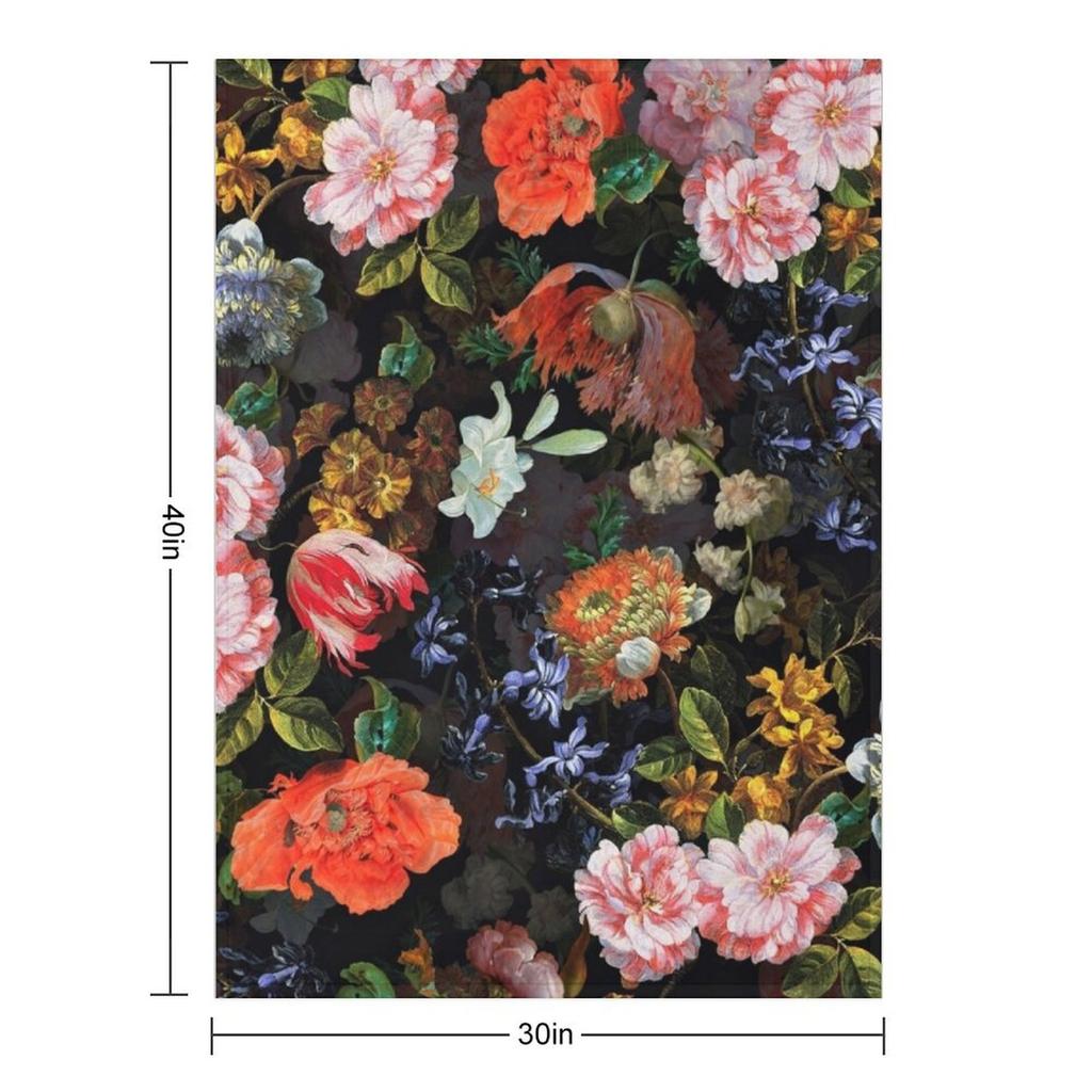 Антикварный Ботанический Ночной Цветок Ботанический Ночной Сад Я Плед Мягкий Термальный Летний Плед