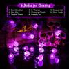 1 шт. 20/30 светодиодных гирлянд на солнечной батарее в виде хрустальных шаров на Хэллоуин с 8 режимами освещения фиолетового/синего цвета для декора дома, сада, патио, двора