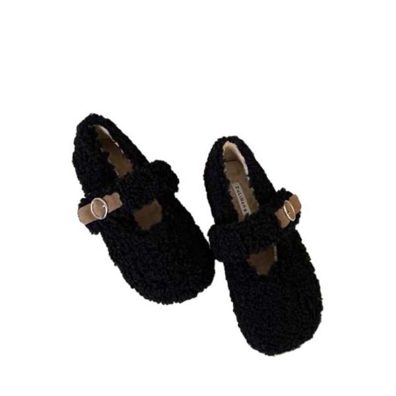 Модная женская обувь 2024 года, женские туфли Мэри Джейн на плоской подошве, повседневные, на плоской подошве, с неглубокой пряжкой, круглым носком, с мягкой подошвой, теплые женские туфли