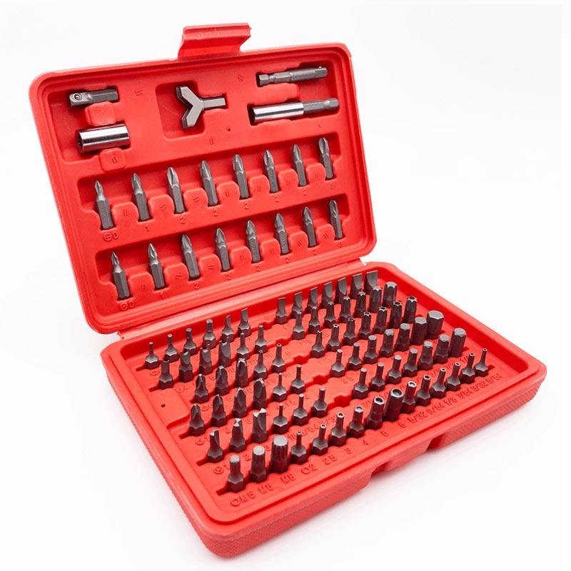 Набор из 100 бит для безопасной отвертки, набор стальных сверл с держателем для бит, шестигранная шлицевая бита для безопасной отвертки Tri-Wing