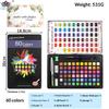 48/60/72 Color Solid Watercolor Paint Set Iron Box Portable Water Color Pigment Kit for Beginners DIY Hand Painting Art Supplies