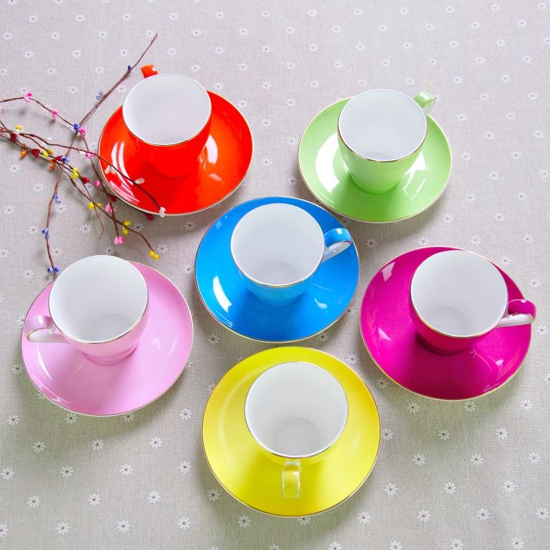 220ML, colorful bone china coffee cup and saucer set, nespresso cup set, tazas cafe termos coffee mug, Cappuccino cup set