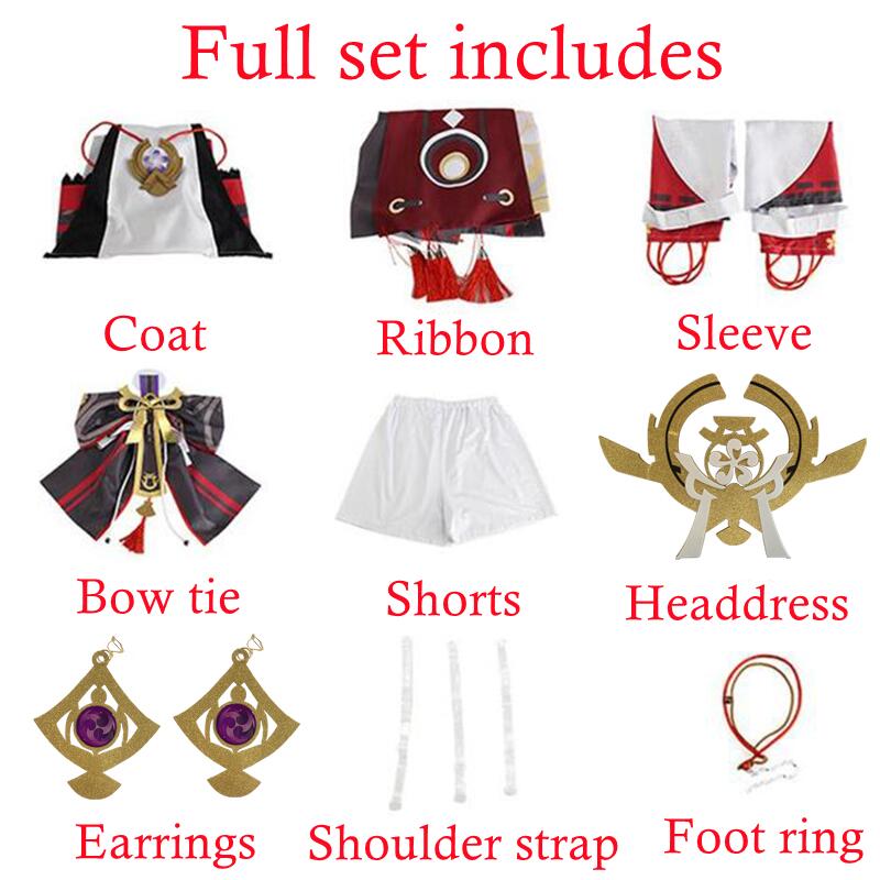   Костюм для косплея Yae Miko, аниме Guuji Yae, платье с париком, наряд для вечеринки, костюмы на Хэллоуин для женщин