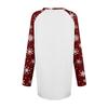 Women's Autumn And Winter Long Sleeved V-neck Christmas Printing Casual Long Loose T-shirt Top