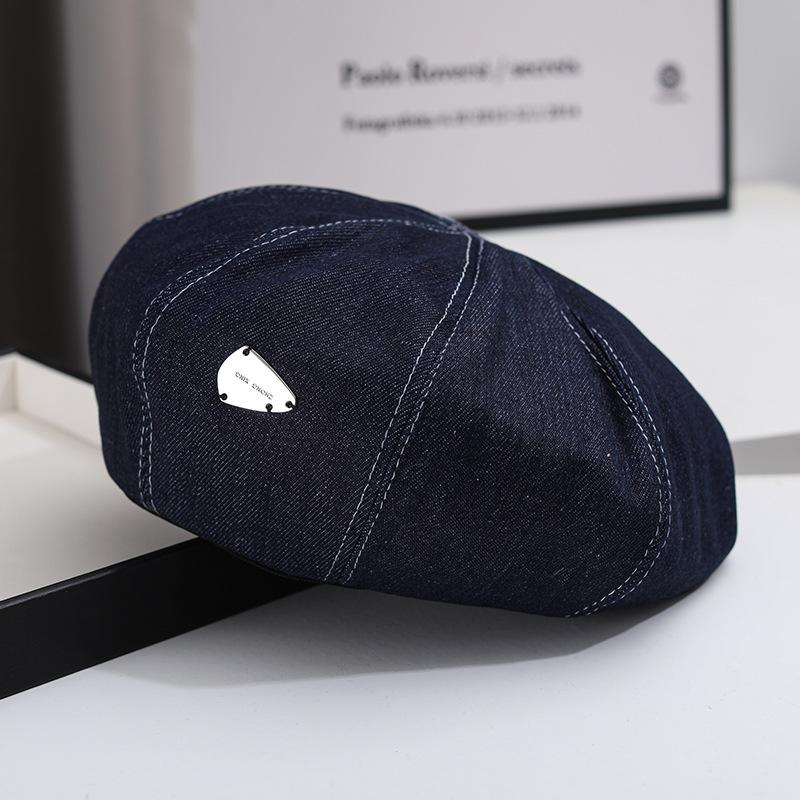 Милая и симпатичная шляпа женская 2024 новый ковбойский берет женский универсальный для лица маленький большой окружности головы восьмиугольная шляпа лето