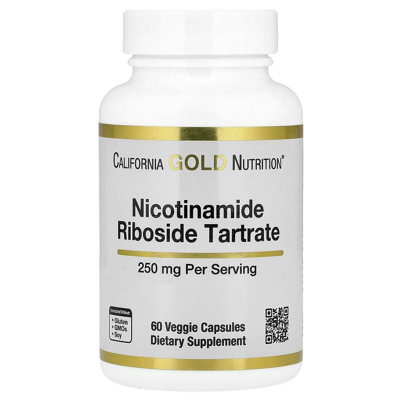 Nicotinamide Riboside Tartrate (NR), 250 mg, 60 Veggie Capsules